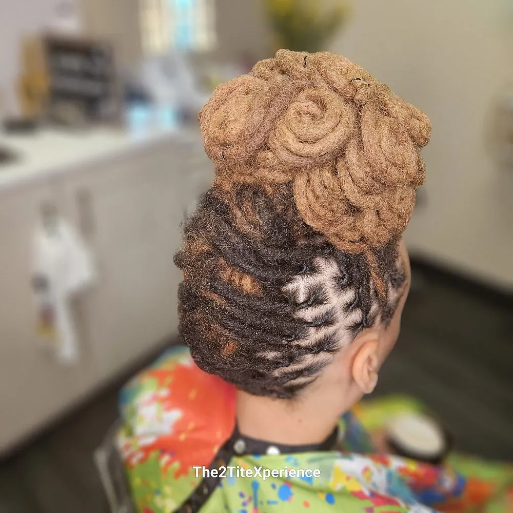 Styled loc updo